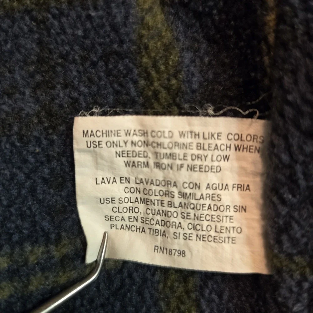Vintage Route 66 Shirt‎ Shacket Mens L Blue Denim Fleece Lined Button Front 90s - Picture 10 of 10